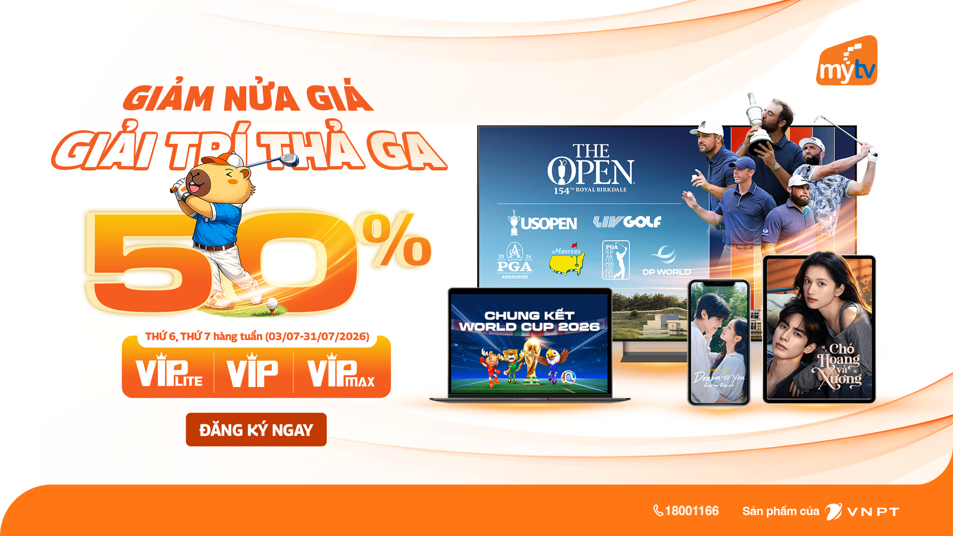 MyTV tung ưu đãi tháng 7: Giảm nửa giá gói cước đa nhà mạng