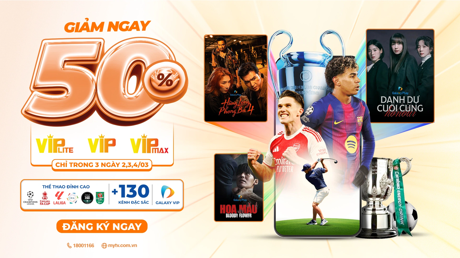 Tháng 3 này, chọn ngay “Ngày đôi” hưởng ưu đãi 50% gói dịch vụ đa nhà mạng của MyTV