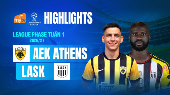 AEK Athens vs LASK League Phase tuần 1 UEFA Champions League 2026/27