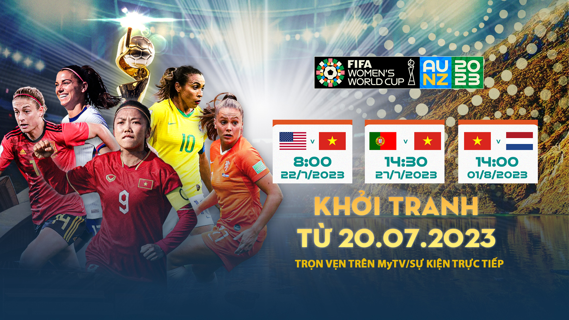 Xem trực tiếp và trọn vẹn FIFA World Cup nữ mùa giải 2023 trên Truyền hình MyTV